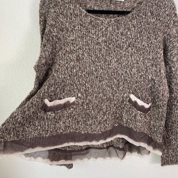 Viviana Uchitel Womens Small 100% Wool Pocket Sweater Long Sleeve Knit Top - Picture 7 of 13